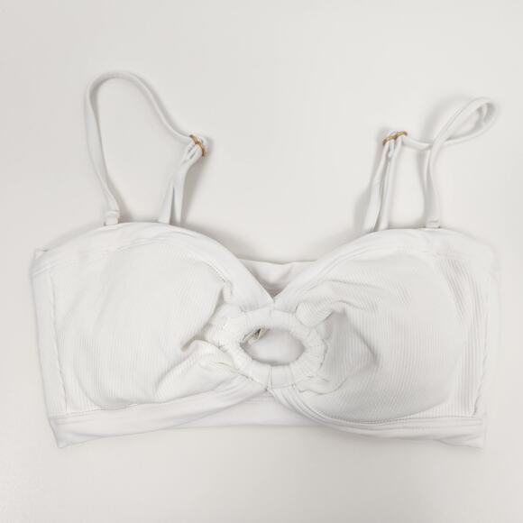 L*Space Maya Bikini Top in White Size Small NWT Convertible Strapless - Picture 2 of 5